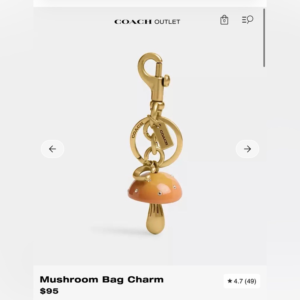 Coach Gold and Orange Mushroom Key Holder